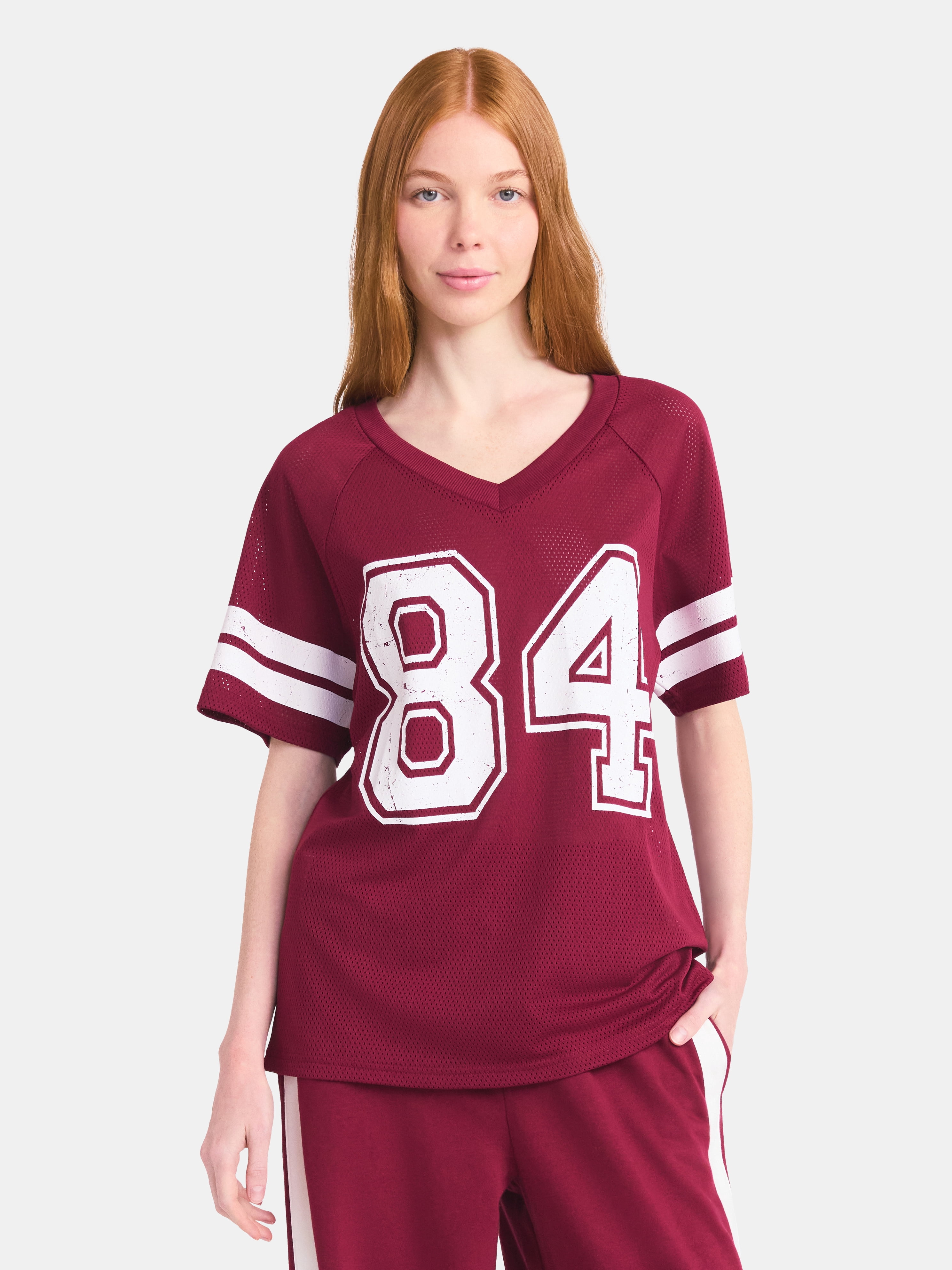 No Boundaries Graphic Mesh Football Tee, Women's