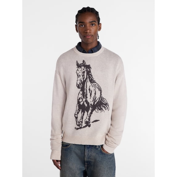 No Boundaries Western Graphic Oversized Fit Sweater, Men's Sizes XS-5XB