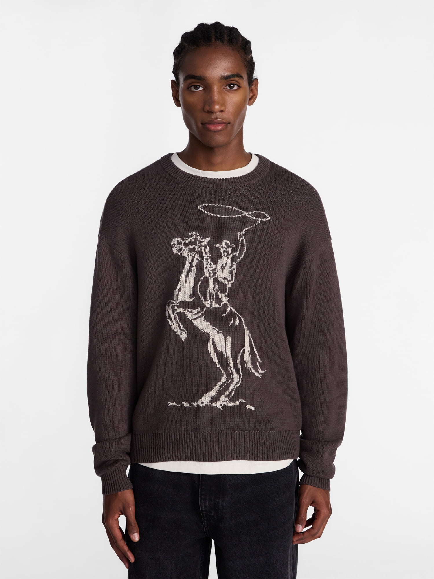 No Boundaries Western Graphic Oversized Fit Sweater, Men's Sizes XS-5XB