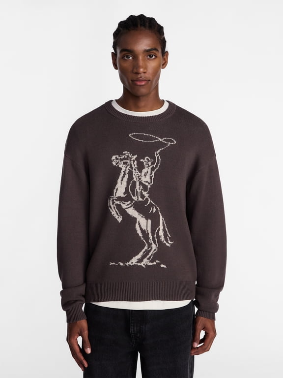 Western Graphic Oversized Fit Sweater, Men's Sizes XS-5XB