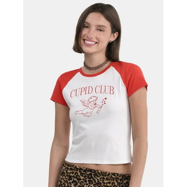 No Boundaries Graphic Raglan Cotton Baby Tee, Women's and Women’s Plus