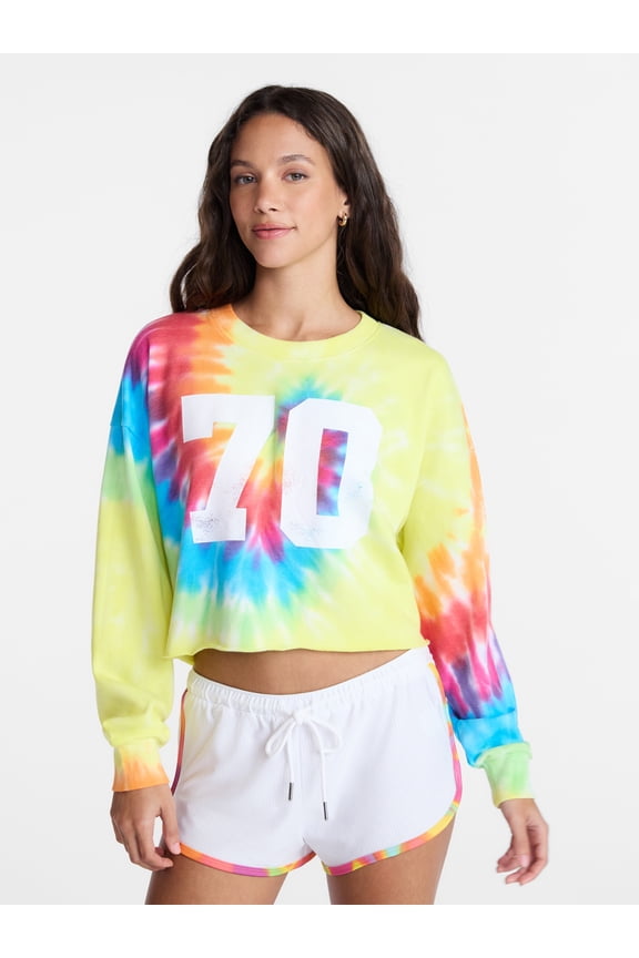 Pride Graphic Washed Cropped Crewneck Sweatshirt, Women's XXS-XL