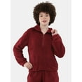 thumbnail image 1 of No Boundaries Half Zip Plush Pullover with Pockets, Women's and Women's Plus, 1 of 11