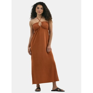 No Boundaries Halter Maxi Dress, Women's