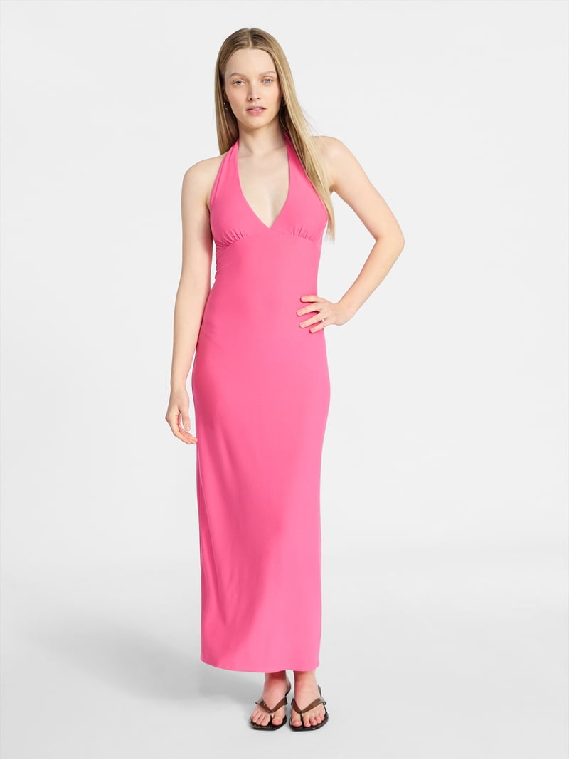 No Boundaries Halter Maxi Dress, Women's & Women's Plus Sizes XXS-4X