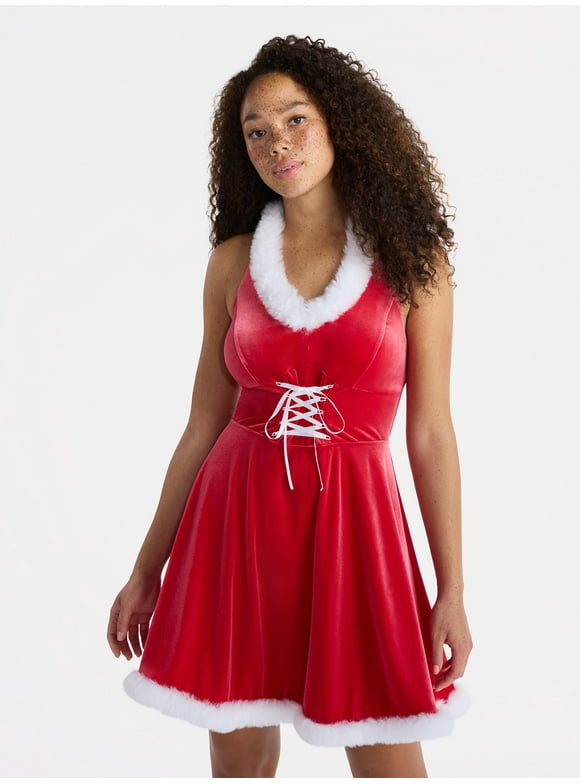 Santa Halter Dress, Women’s