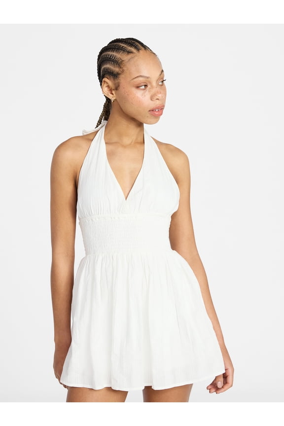 Smocked Cotton Halter Mini Dress, Women's XXS-XXL