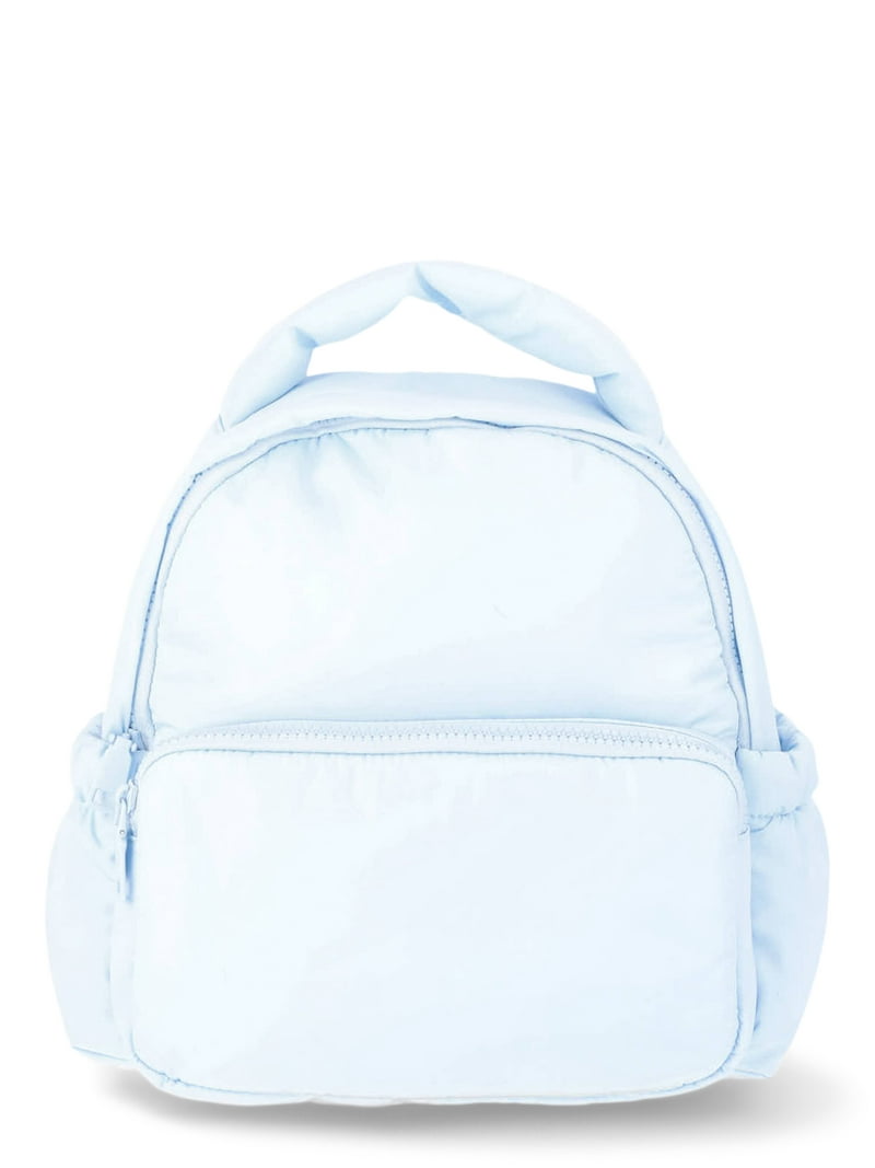 baby blue mini backpack No Boundaries Women's Icy Blue Puffy Mini Backpack Small Crossbody with  Multiple Pockets