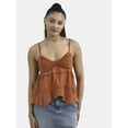 thumbnail image 1 of No Boundaries Hanky Hem Cami with Lace, Women's, 1 of 5