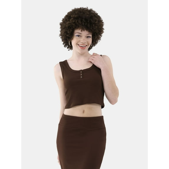 No Boundaries Henley Tank Top, Women’s