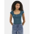 thumbnail image 1 of No Boundaries Henley Tee, Women's, 1 of 5