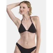 No Boundaries Herringbone Crinkle Triangle Bikini Top, Women's