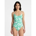 thumbnail image 1 of No Boundaries Hibiscus Printed One-Piece Swimsuit, Women’s, 1 of 5