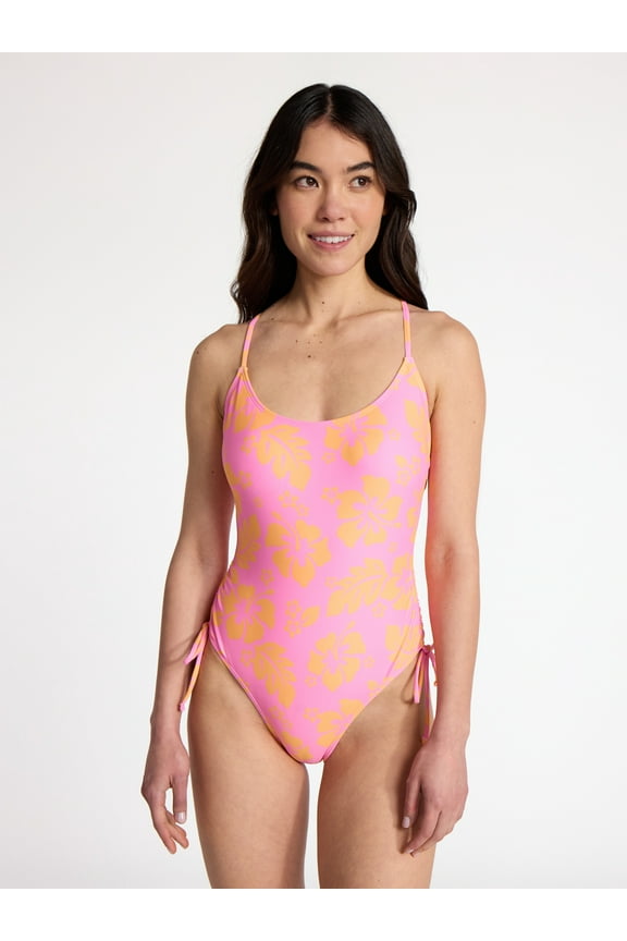 Hibiscus Printed One-Piece Swimsuit, Women’s