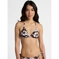 thumbnail image 1 of No Boundaries Hibiscus Printed Triangle Bikini Top, Women’s XXS-XXL, 1 of 5
