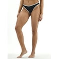 thumbnail image 1 of No Boundaries High Leg Mid Rise Cheeky Bikini Bottom, Sizes XXS-XL, 1 of 5
