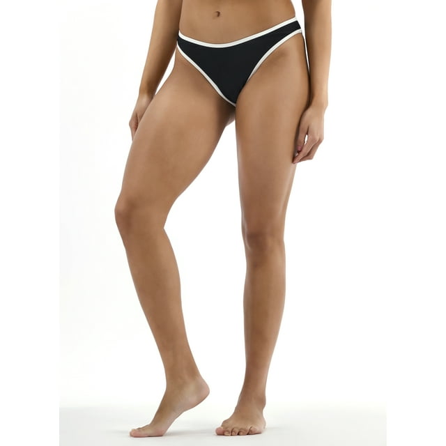 No Boundaries High Leg Mid Rise Cheeky Bikini Bottom, Sizes XXS-XL