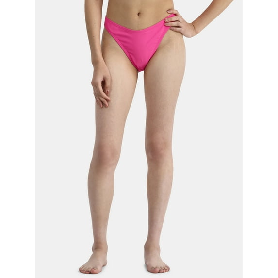 No Boundaries High Leg Mid Rise Cheeky Bikini Bottom, Sizes XXS-XL
