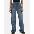 thumbnail image 1 of No Boundaries High Rise Baggy Wide Leg Jeans, 32" Inseam, Women's and Women's Plus XXS-4X, 1 of 5