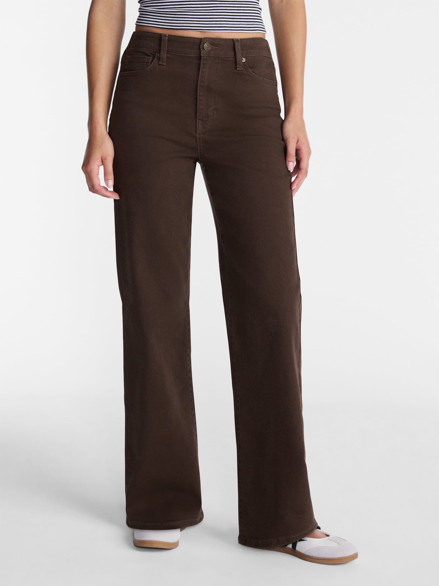No Boundaries High Rise Baggy Wide Leg Jeans, 30'' Inseam, Women's and Women's Plus, Sizes XXS-4X