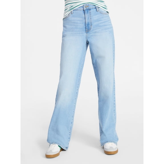 No Boundaries High Rise Baggy Wide Leg Jeans, 30'', 32", 34" Inseams, Women's and Women's Plus, Sizes XXS-4X
