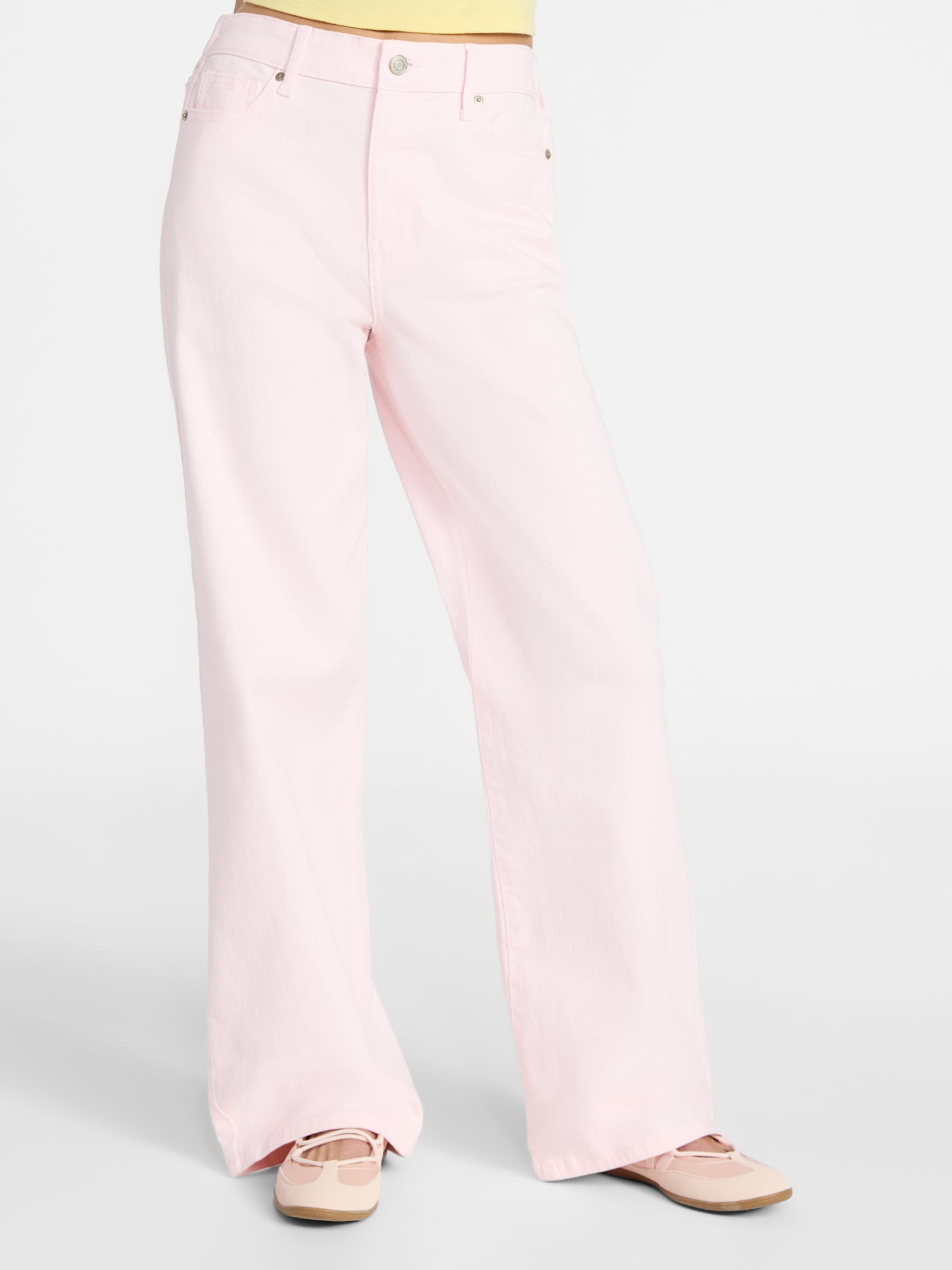 No Boundaries High Rise Baggy Wide Leg Jeans, 32" Inseam, Women's and Women's Plus Sizes XXS-4X