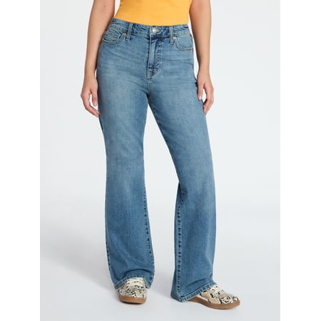 No Boundaries High Rise Baggy Wide Leg Jeans, 32" Inseam, Women'ss XXS-4X