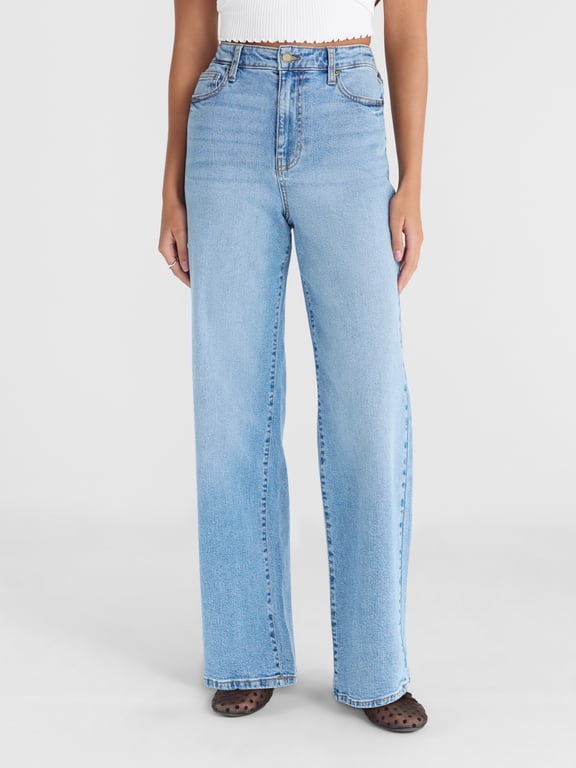 High Rise Baggy Wide Leg Jeans, 30'', 32", 34" Inseams, Women's and Women's Plus, Sizes XXS-4X