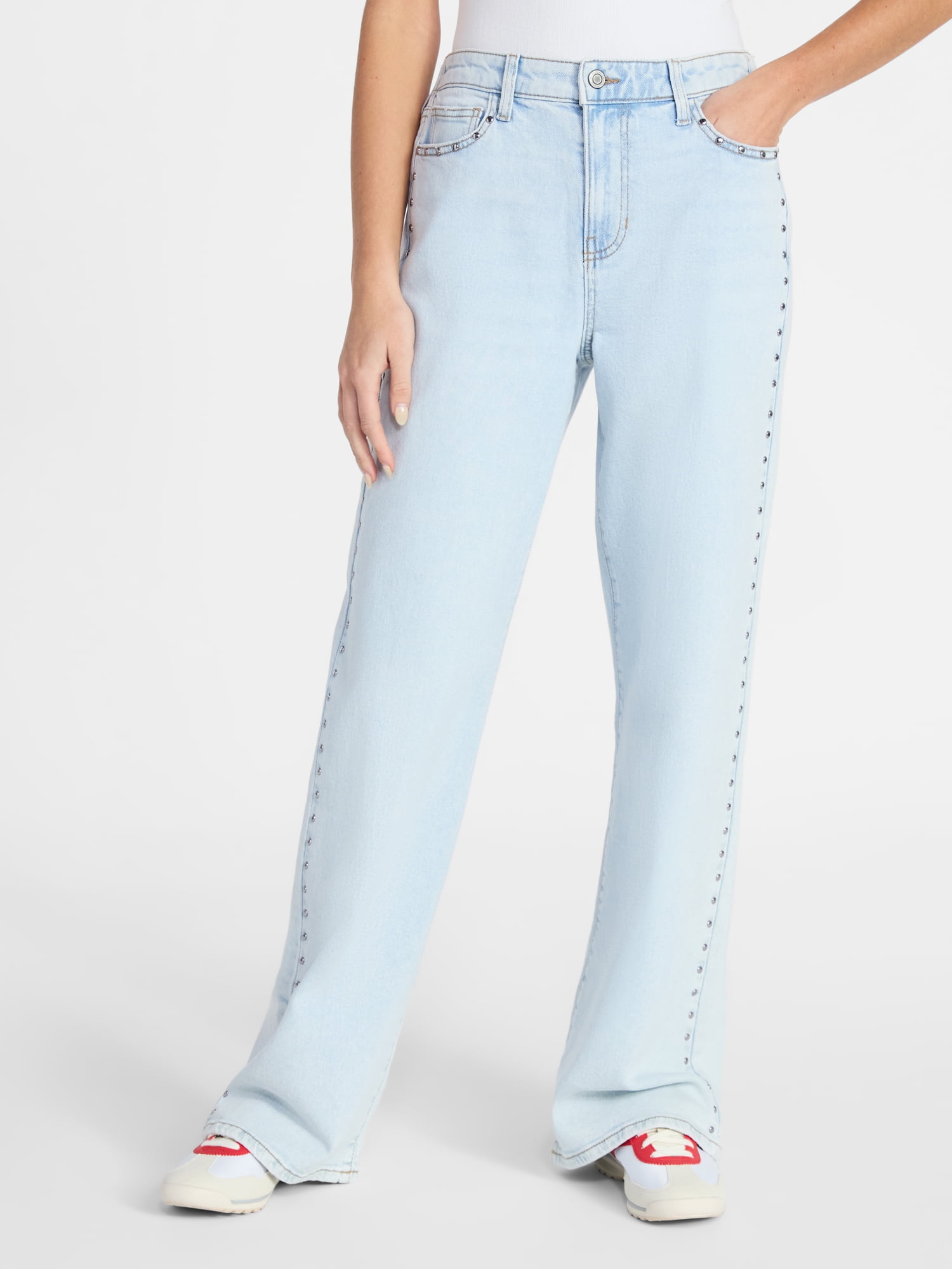 No Boundaries High Rise Baggy Wide Leg Jeans, 32