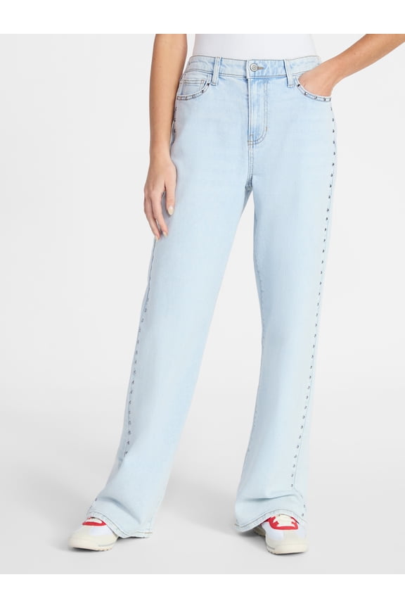 High Rise Baggy Wide Leg Jeans, 32" Inseam, Women's and Women's Plus XXS-4X