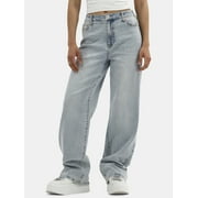 No Boundaries High Rise Baggy Wide Leg Jeans, 30" Inseam, Women's and Women's Plus Sizes XXS-4X