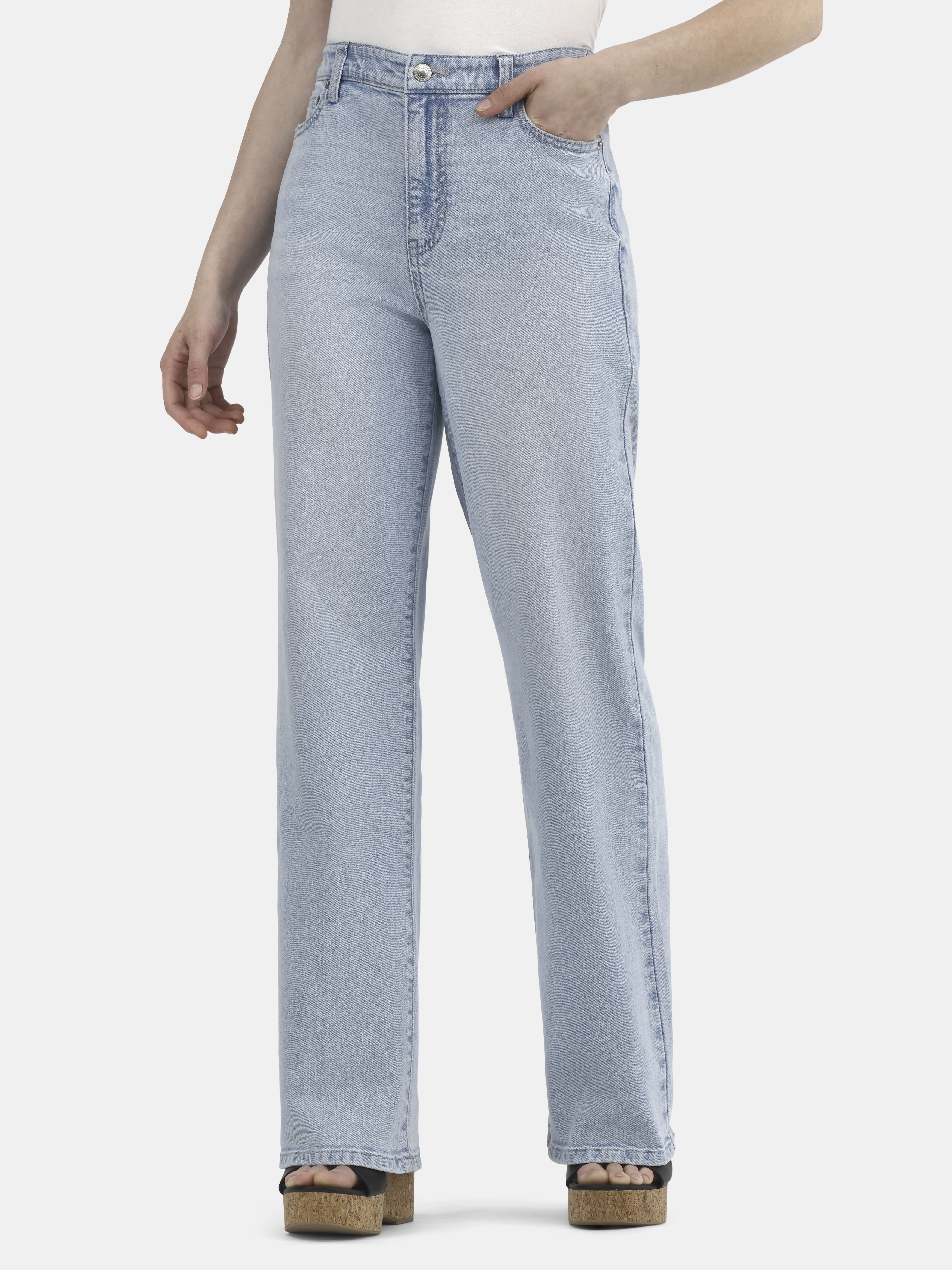 【YOURNUS】Baito Curve Wide Denim No Boundaries High Rise Baggy Wide Leg Jeans, 32'' Inseam