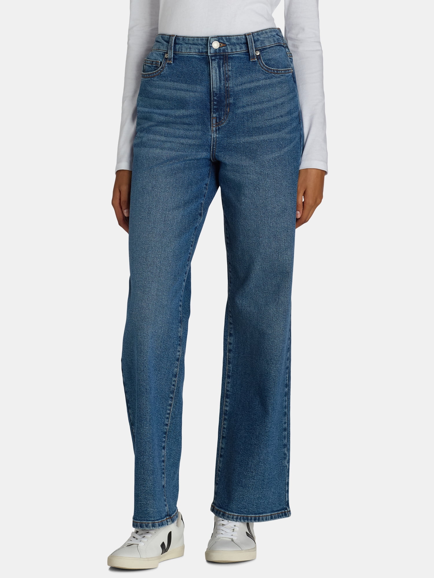 No Boundaries High Rise Baggy Wide Leg Jeans, 30'' Inseam No Boundaries High Rise Baggy Wide Leg Jeans, 30'' Inseam