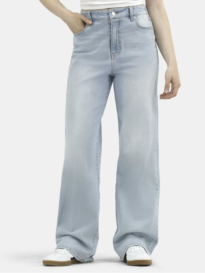 No Boundaries High Rise Baggy Wide Leg Jeans, 30