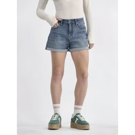 【2plan】Summer Pintuck Denim Short Pants No Boundaries Women's Pintuck Denim Shorts, 3” Inseam, High