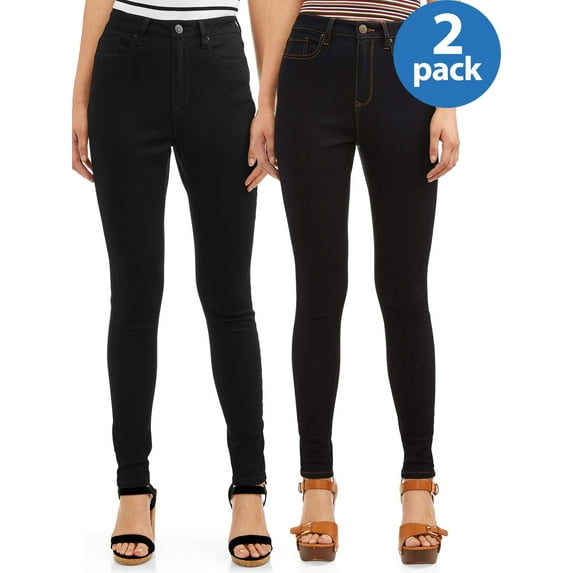 No Boundaries High Rise Skinny Jeans, 2-Pack, Women's