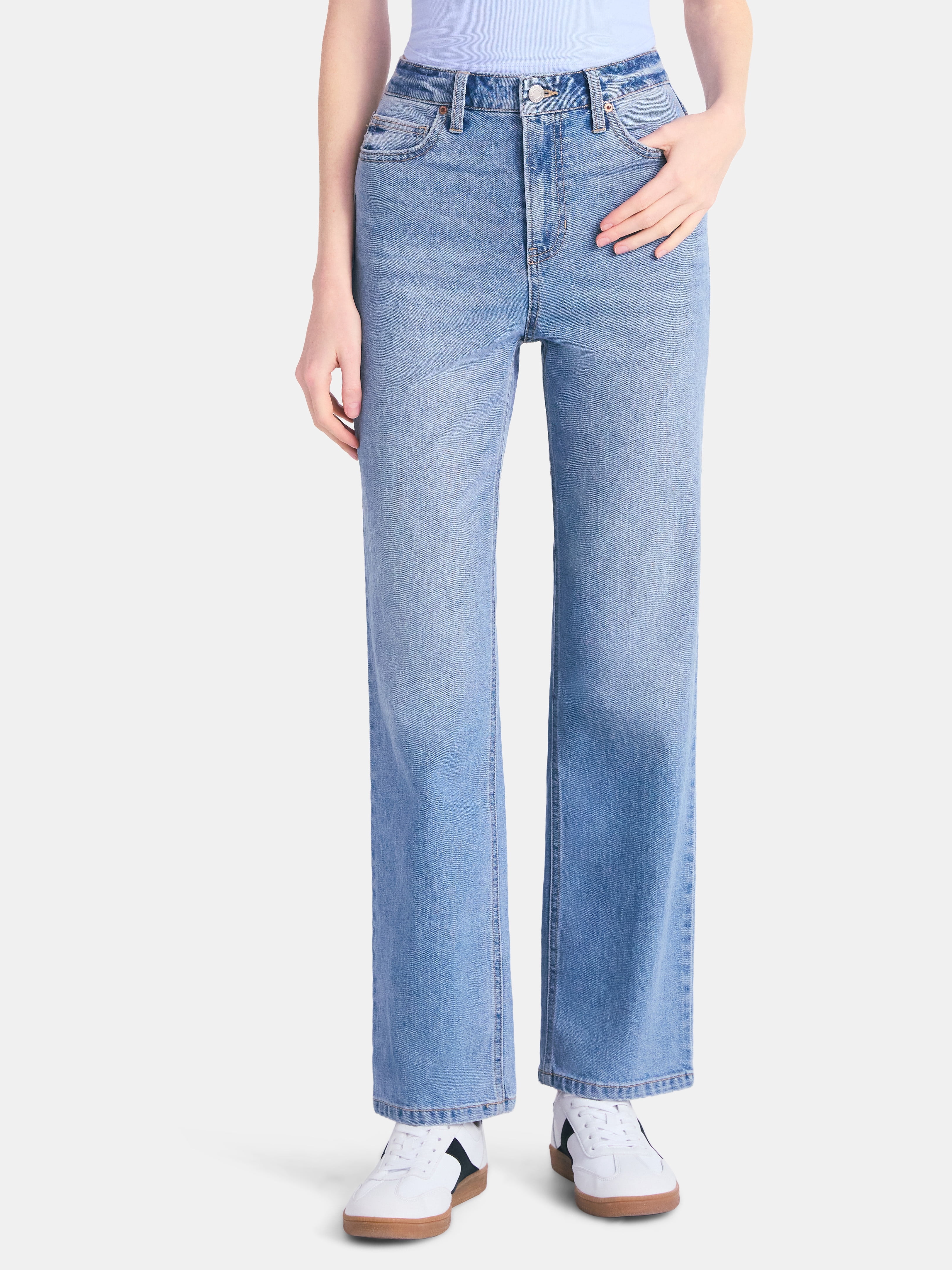 No Boundaries High-Rise Straight Leg Jeans, 29.5” Inseam, Women's and Women's Plus