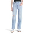 thumbnail image 1 of No Boundaries High-Rise Straight Leg Jeans, 29.5” Inseam, Women's and Women's Plus, 1 of 5