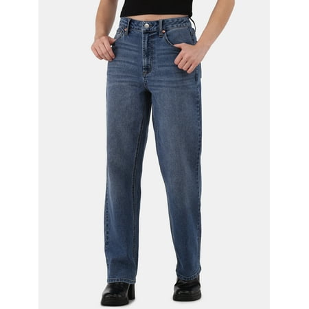 No Boundaries High-Rise Straight Leg Jeans, 29.5” Inseam, Women's and Women's Plus