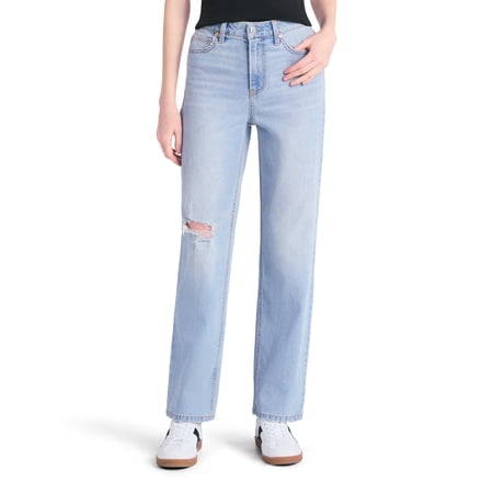 No Boundaries High-Rise Straight Leg Jeans, 28", 30”, 32" Inseams, Women's and Women's Plus Sizes 00-24W