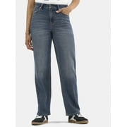 No Boundaries Women's Plus High-Rise Straight Leg Jeans, 30” and 32" Inseam, Sizes 00-24W