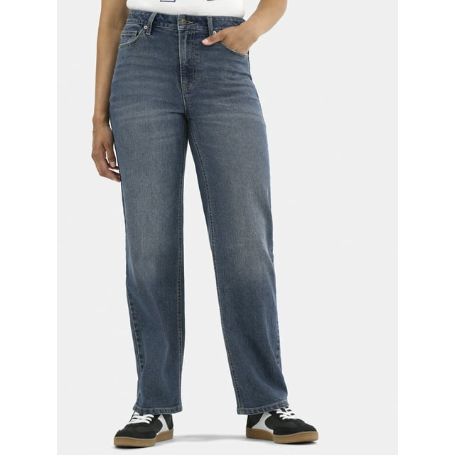 No Boundaries High-Rise Straight Leg Jeans, 28", 30”, 32" Inseams ...
