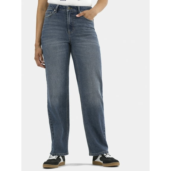 No Boundaries High Rise Straight Leg Jeans, 30" Inseam, Women’s