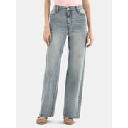 No Boundaries High Rise Baggy Wide Leg Jeans, 32" Inseam, Women's and Women's Plus Sizes XXS-4X