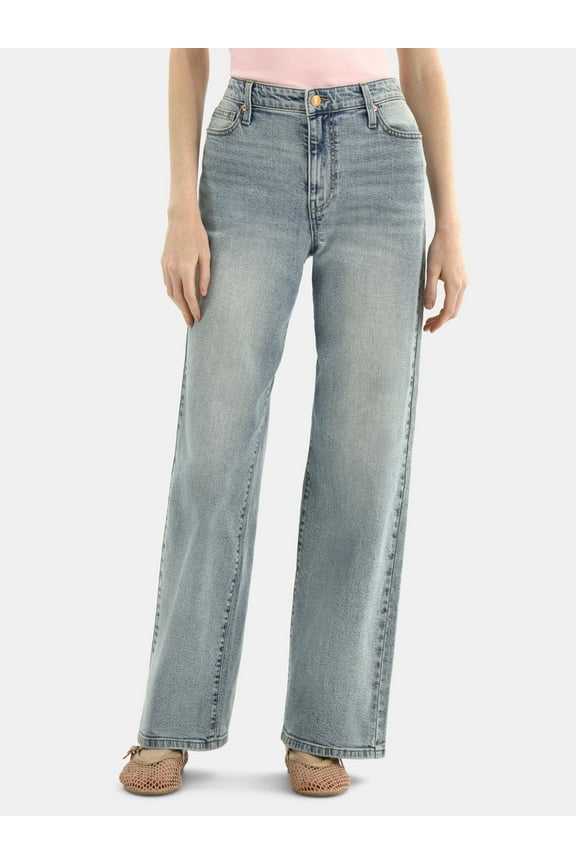 High Rise Baggy Wide Leg Jeans, 32" Inseam, Women's and Women's Plus Sizes XXS-4X