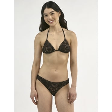 No Boundaries High Waist Cheeky Bikini Bottoms, Women’s