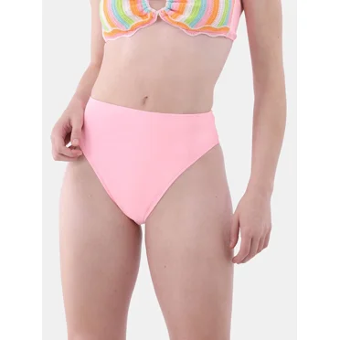 No Boundaries High Waisted Bikini Bottoms, Women’s