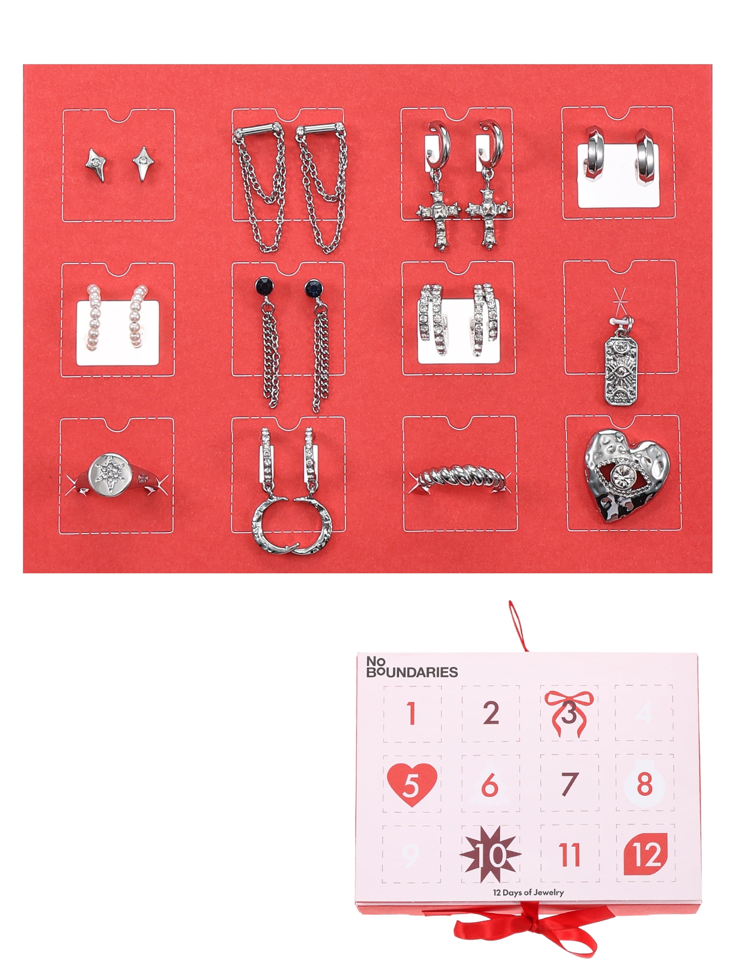 NO BOUNDARIES Holiday Gifting Silvertone Advent Calendar