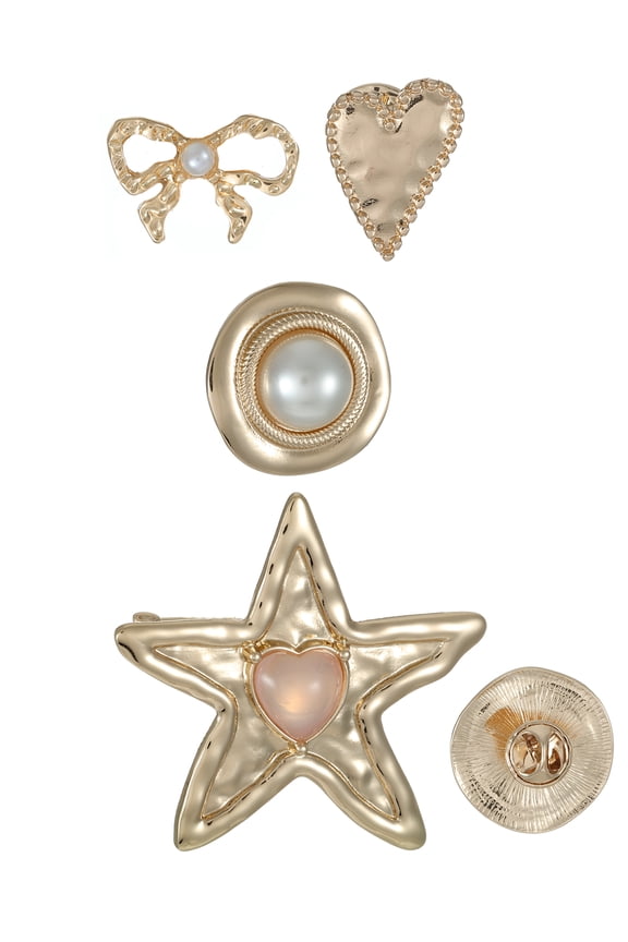 Holiday Gifting Gold Moon Brooch Set