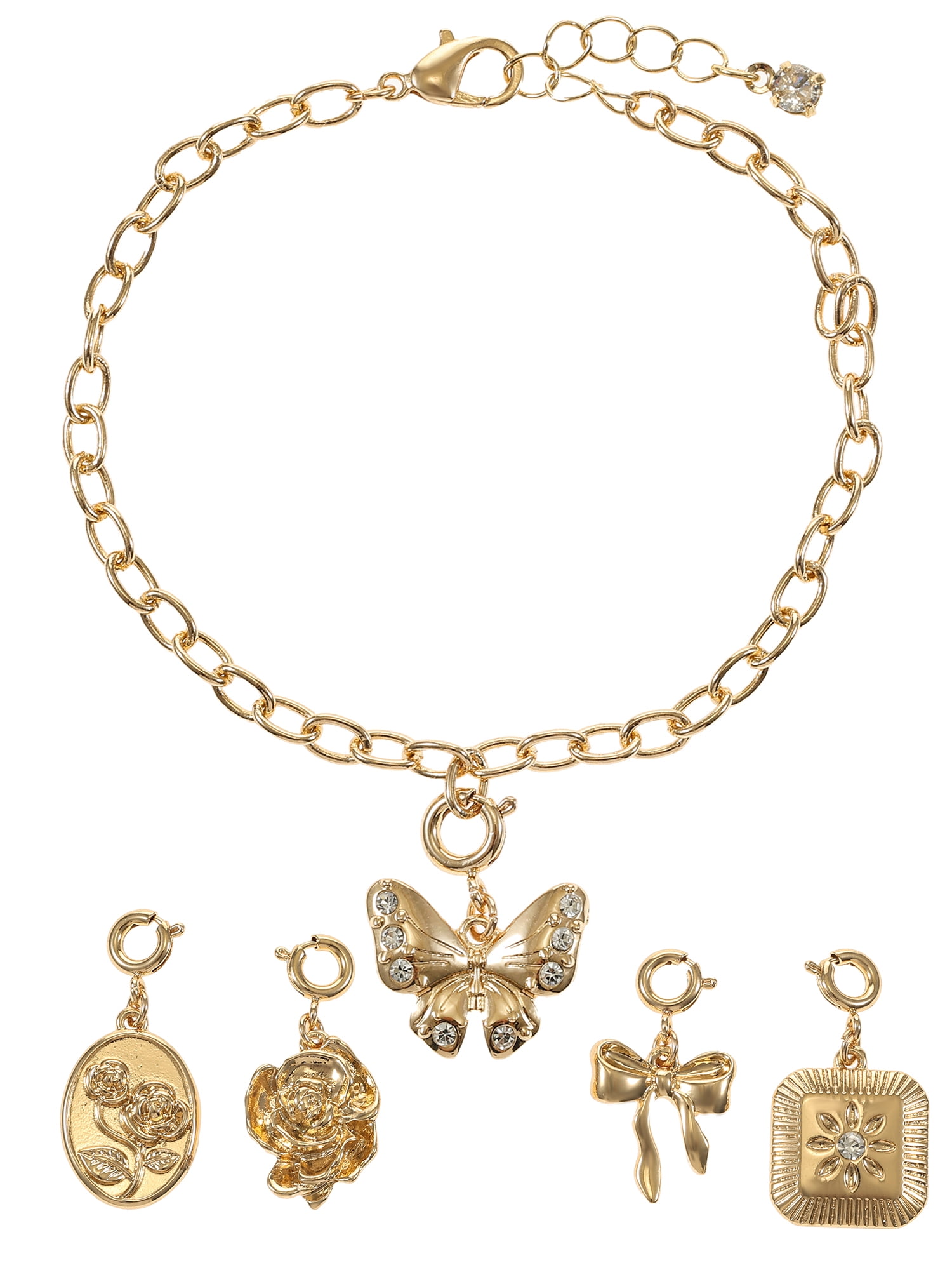 NO BOUNDARIES Women's Goldtone Bracelet & Charms Set